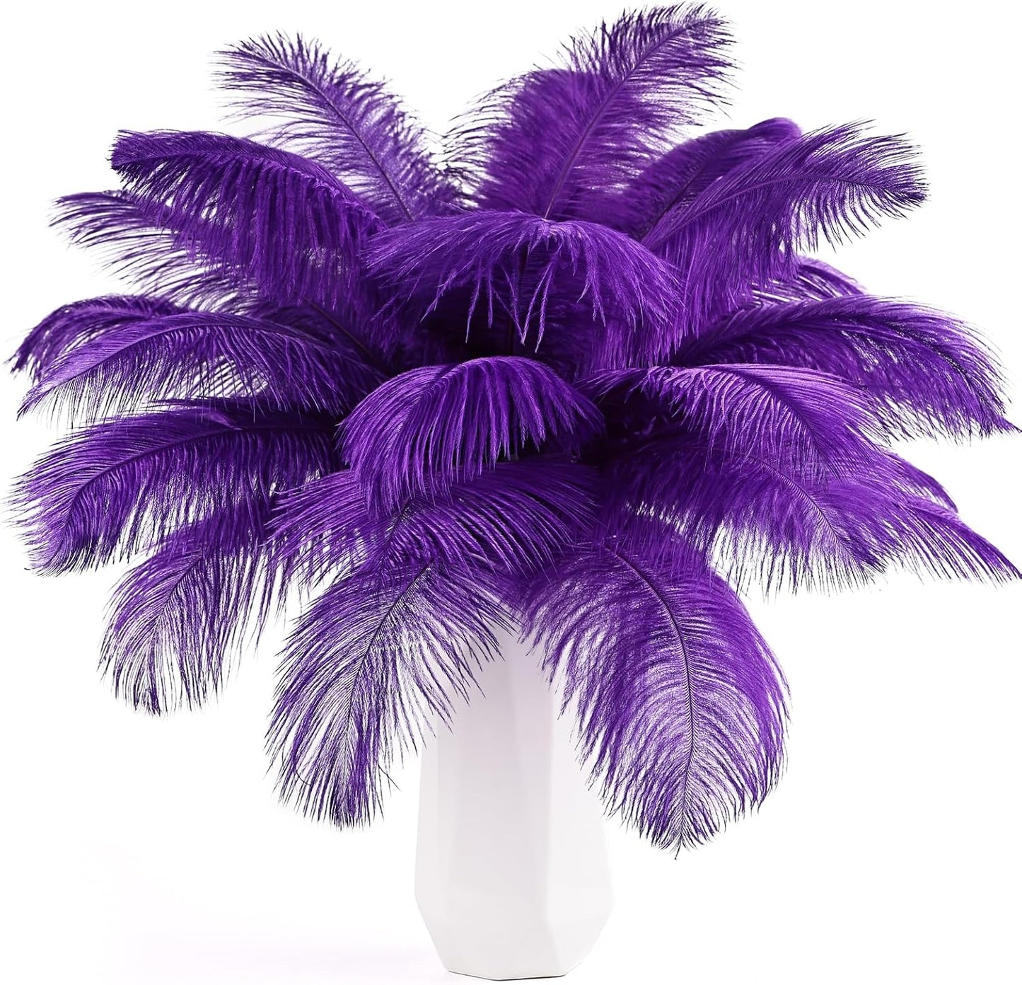 THARAHT 24pcs Purple Ostrich Feathers Natural Bulk 10-12Inch 25cm-30cm for Wedding Party Centerpieces Easter Gatsby and Home Decorate Ostrich Feather
