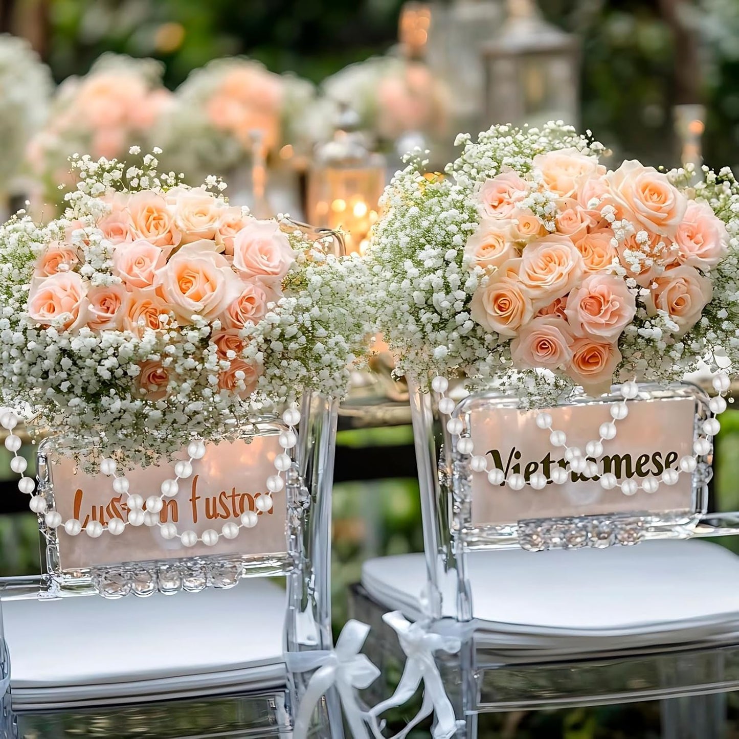 33 Feet Faux Pearl Beads Garland 10mm Craft String Pearls for Wedding Centerpiece Christmas Tree and Flowers Decoration DIY(Ivory)