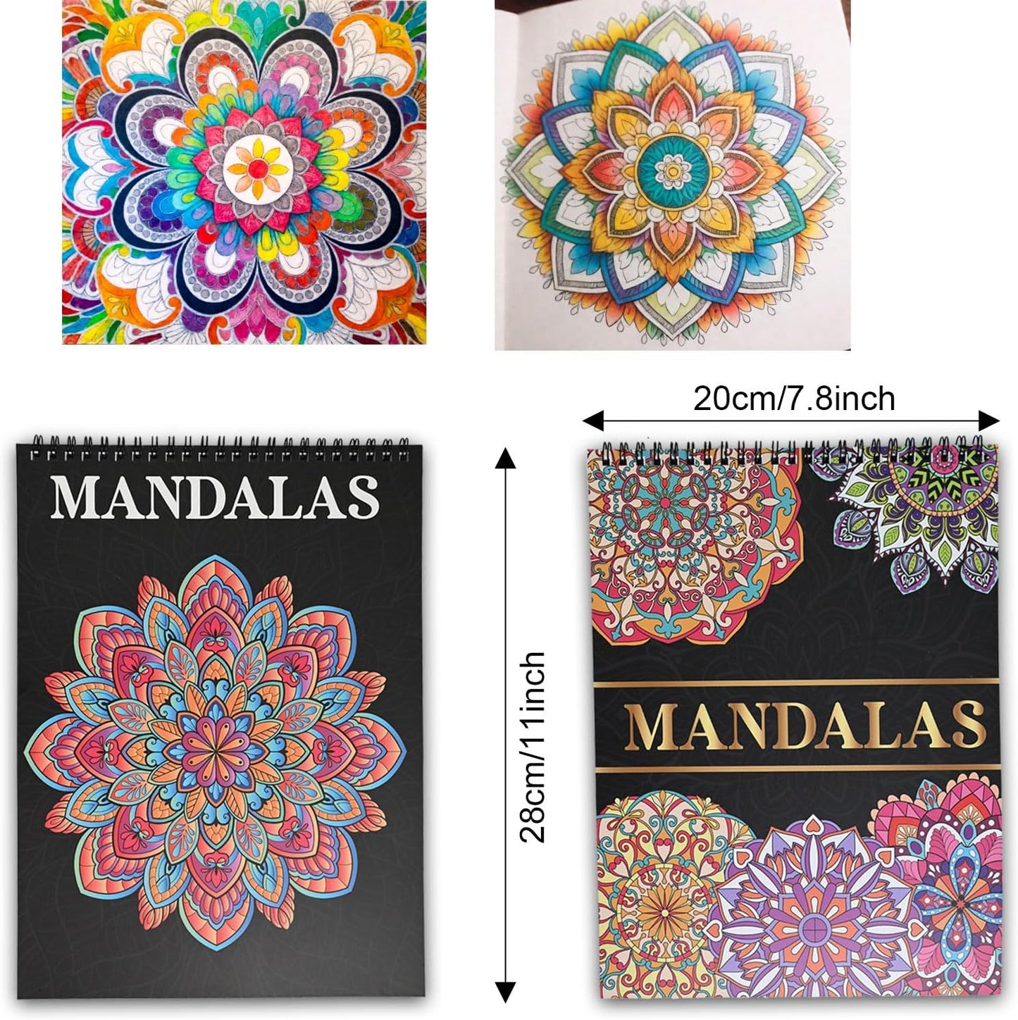 Bondream 3 Pack Adult Coloring Books,Flower,Mandalas &Animal Patterns and Designs for Adults Relaxation,Coloring Books for Women to Relax, Anxiety and Depression