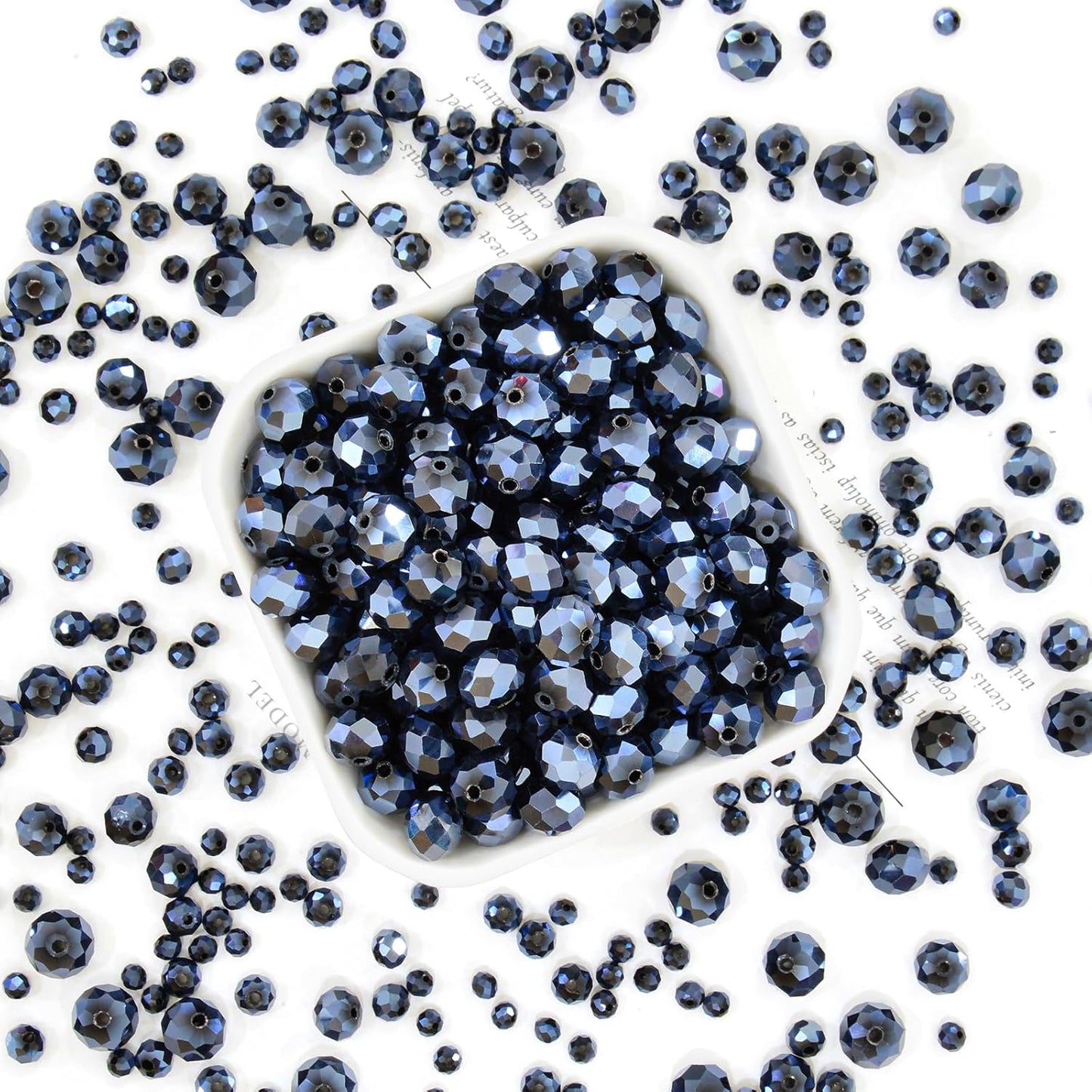 1200Pcs 4mm Crystal Glass Beads for Jewelry Making Beads for Bracelets Necklace Pendants Making Supplies(Navy Blue)