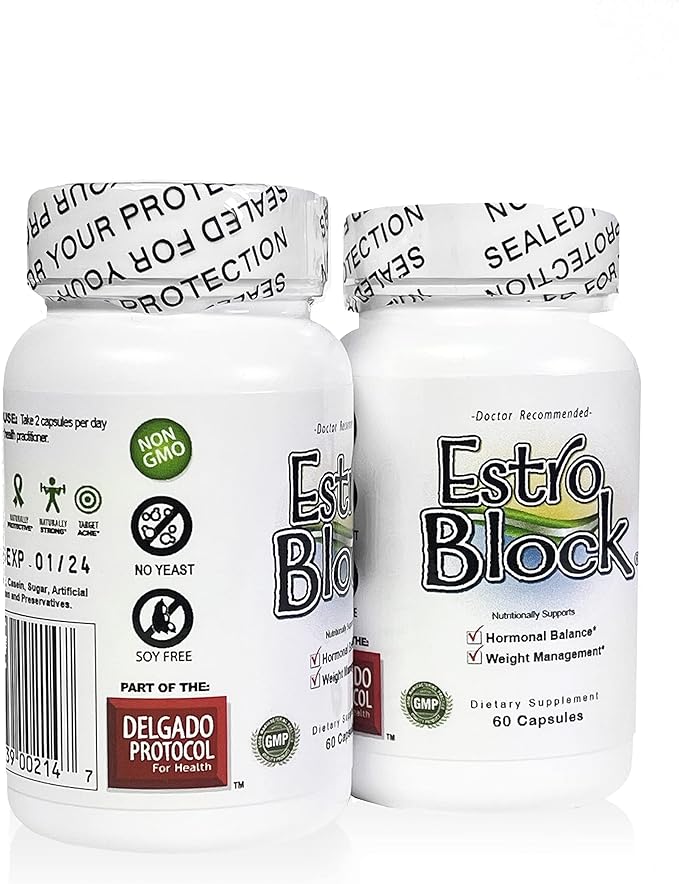 Estroblock - 2-Pack 120 Capsules Total - DIM & Indole 3-Carbinol for Natural Hormonal Hormone Balance, Acne - Anti Toxic Estrogen Aromatase Inhibitor Blocker. Vegan,Soy-Free, Dairy-Free, Non-GMO (2)