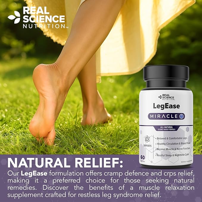 LegEase Restless Legs Syndrome Relief Capsules – Nitric Oxide Supplement for Restless Legs Relief – Natural Formulation – 60 Capsules