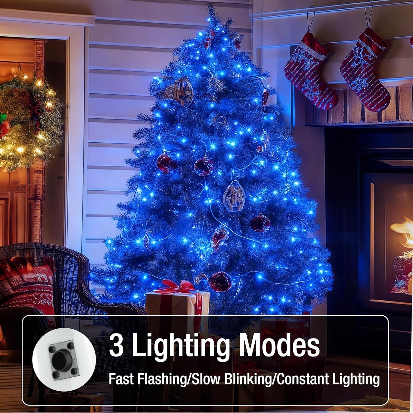 6 Pack Fairy Lights Battery Operated - 7ft 20 Led Twinkle Lights 3 Modes, Bulk Mini String Lights Waterproof for Mason Jars Vases DIY Party Wedding Decoration Christmas -Blue