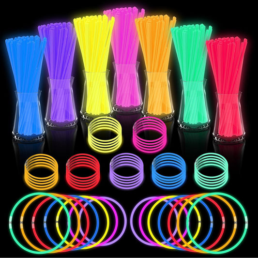 Halloween Glow Sticks Bulk Party Pack- Ultra Bright 50pk Glow in the Dark Party Favors, Glow Decorations, Neon Party Glow Necklaces and Glow Bracelets with Connectors