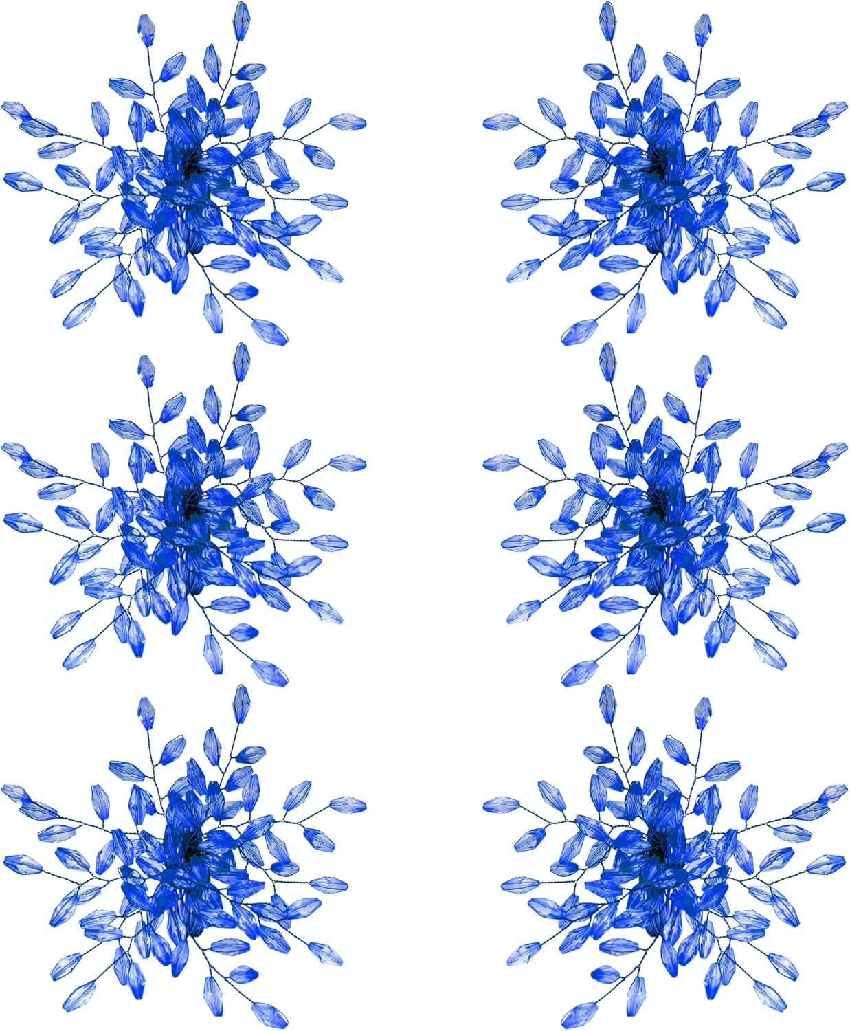 Napkin Rings Set of 6 for Dining Table Decoration Parties Everyday Metal Napkin Holder Leaf Blue (Pack of 6)