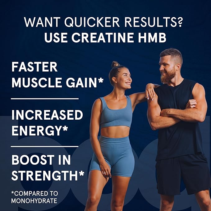 BOD Creatine HMB Capsules, Creatine Monohydrate Powder with HMB for Muscle Growth, Increased Strength, Energy, and Performance - No Bloat, No Load, Unflavored, Vegan, 150 Capsules, 30 SVG