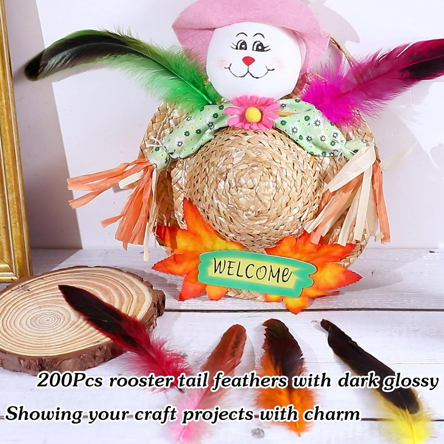 SOGUGOM Red Rooster Tail Feathers - 200 pcs 5-7 inch Natural Small Feathers Bulk for Hats, Cocktail Table Centerpieces and Costume(Wine Red)