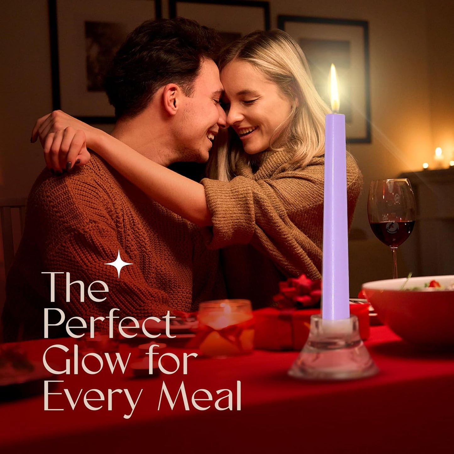 Leor & Lair Light Purple Candlesticks - 4 Pack 10" Long Candles - Unscented Long Burning Purple Candles for Easter, Bridal Showers, Spring Weddings, Restaurants & Events