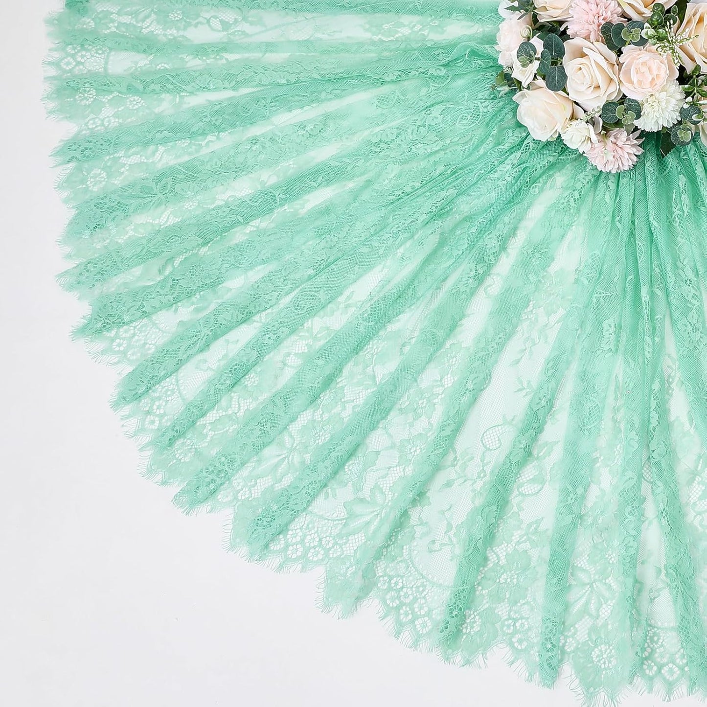 LuoluoHouse Vintage Lace Tablecloth Table Fabric 60x120 Inch for Garden Rustic Wedding Bridal Shower Party Decoration Rectangle Overlay Long Vintage Embroidered Reception Round Table Cloth Decor