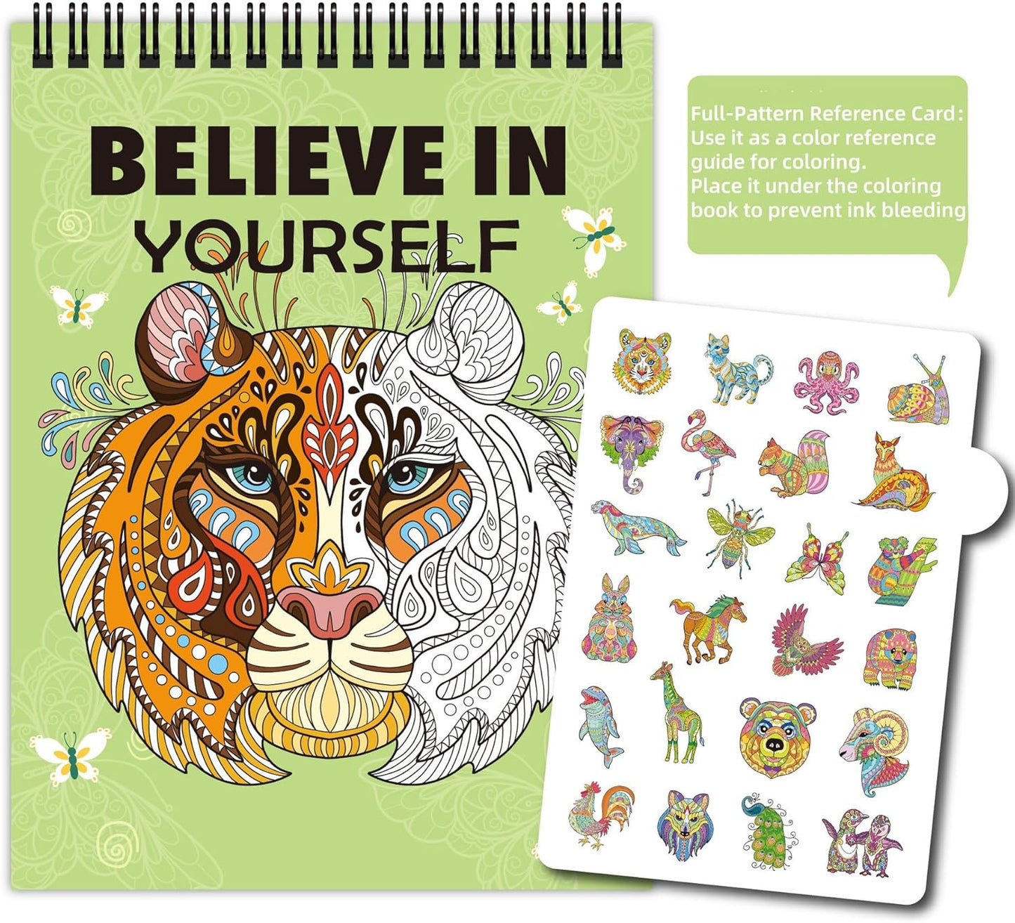 Adult Coloring Book for Women,Spiral Bound Coloring Books for Adults Relaxation and Teens Stress Relief,Thick Paper(No Bleed)-One Sided Design for Women to Relax