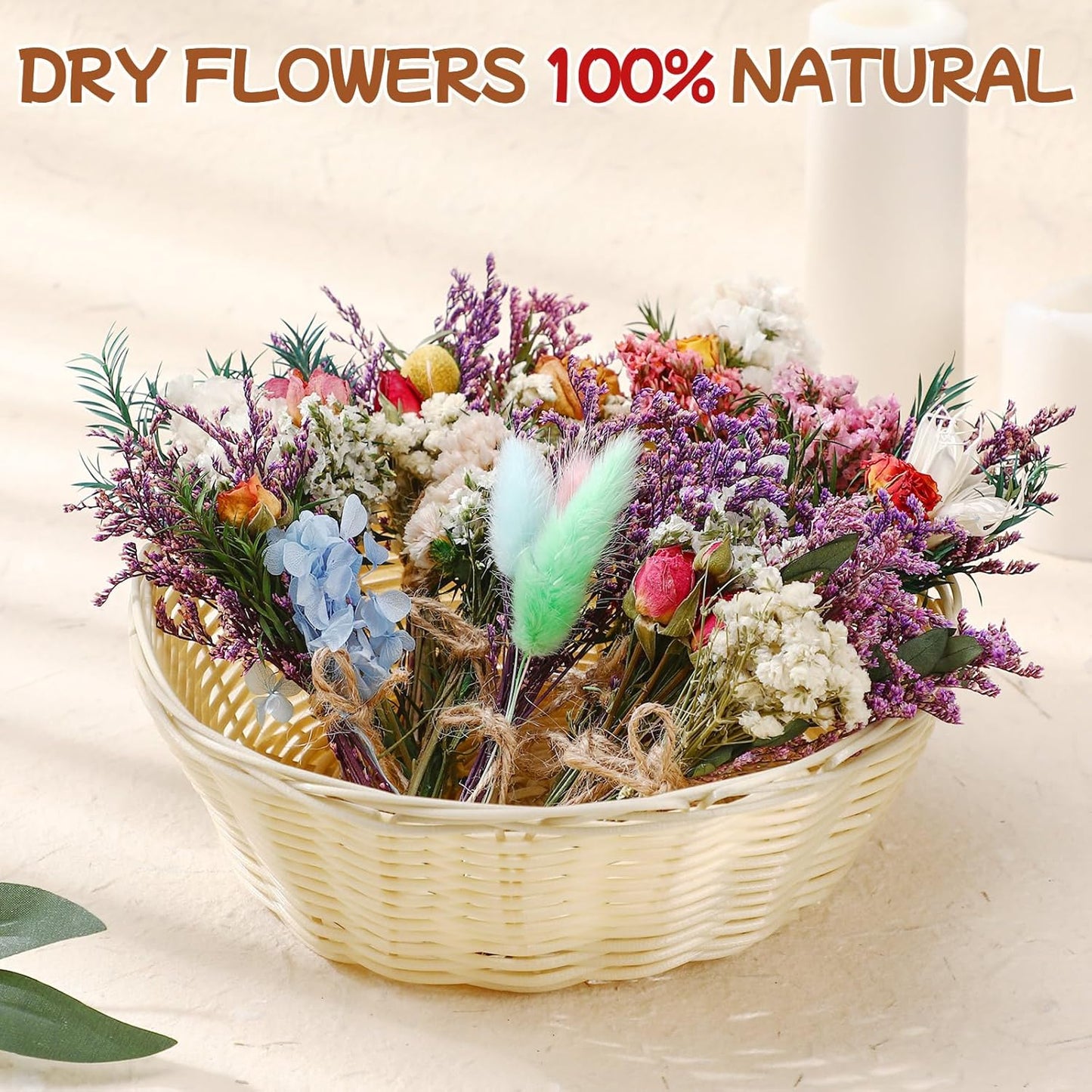 10/12/24/36 Pack Mini Dried Flowers for Vase Wedding Various Mini Bouquet Dried Small Wildflowers Natural Flowers Bulk for Crafts DIY Decor (12, Romantic Colour)