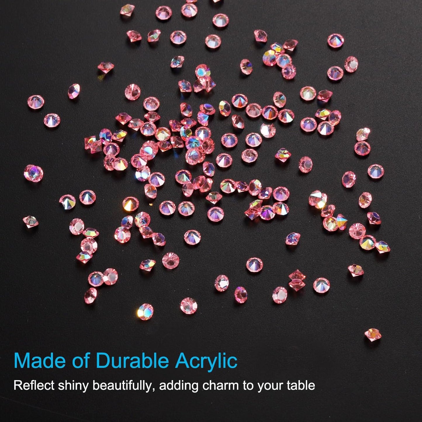 PATIKIL 14000Pcs Wedding Table Scatter Confetti Crystals 3mm Acrylic Diamonds Vase Fillers Gems for Table Centerpiece Decorations Bridal Shower Party, Dark Pink AB