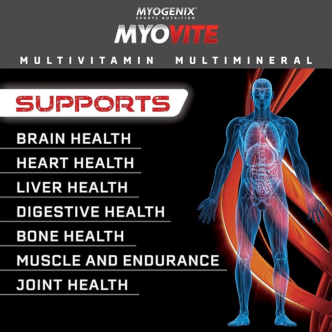 Myogenix Myovite Multivitamin – Daily Supplement – Designed for Athletes – Supports Joint, Heart, and Digestive Health – High Performance Vitamins for Men and Women – 44 Convenient Packets