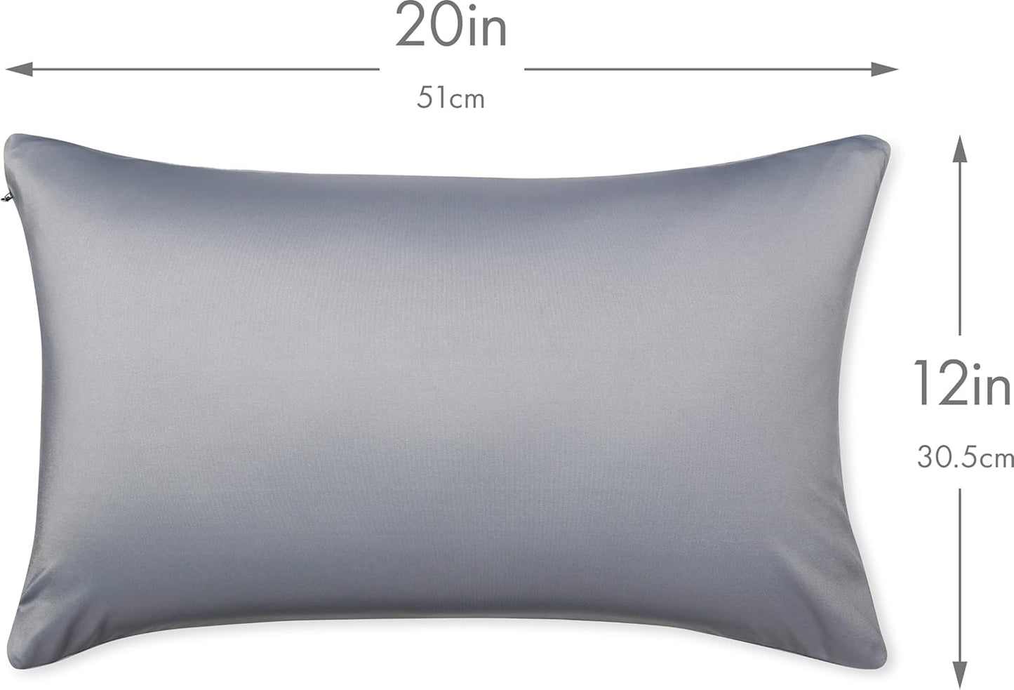 PILLOWY 12" x 20" Throw Pillow - Dark Grey: 1 PCS Luxurious Premium Microbead Pillow with 85/15 Nylon/Spandex Fabric. Forever Fluffy, Outstanding Beauty & Support. Silky, Soft & Beyond Comfortable
