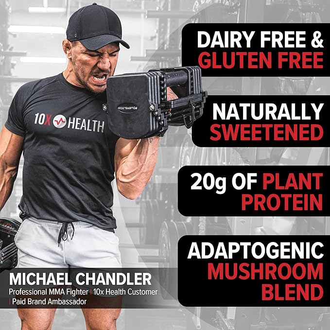 10X Health Vegan Protein Powder - 20g per Serving Plant Based Protein Powder for Muscle Support, Strength & Nutrition - Dairy-Free & Gluten-Free - Honey Vanilla 2.3 lbs, 30 Servings