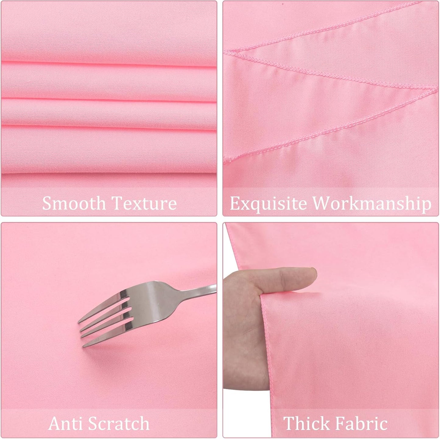 8 Pack Premium Round Tablecloth 90 Inch Pink Round Table Covers Bulk Washable Polyester Fabric Round Table Clothes for Wedding Party Reception Banquet Buffet Restaurant (Pink, 90 Inch)