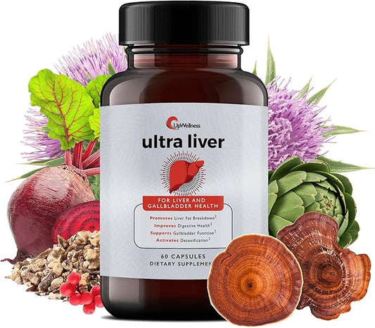 Ultra Liver Supplement for Liver Support and Gallbladder Support - Powered by TMG, NAC Milk Thistle, and More - Liver Cleanse Detox & Repair - 60 Capsules