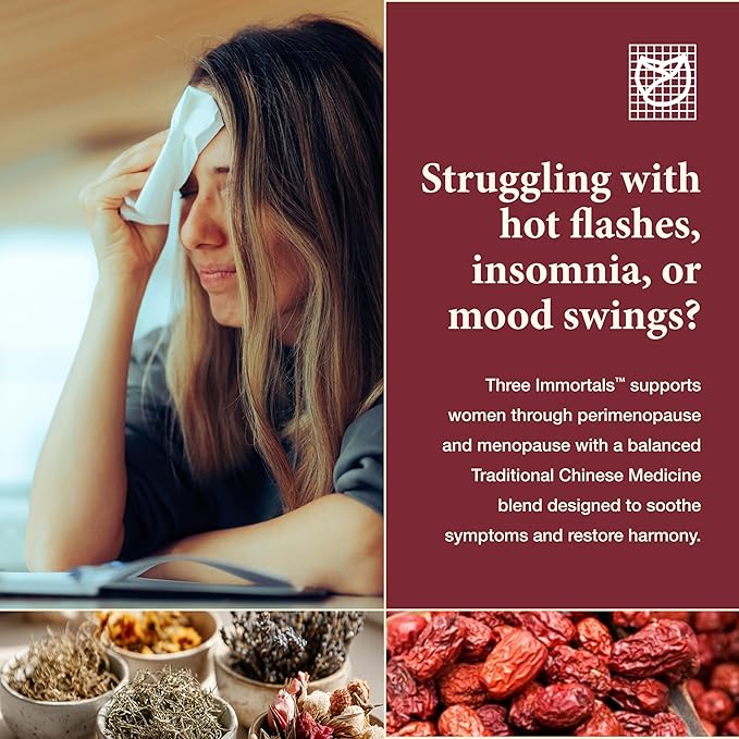 Health Concerns Three Immortals - Menopause Support Supplement - Powerful Relief for Hot Flashes, Hormone Imbalance & Night Sweats - Dong Quai, Epimedium, Morinda, Rehmannia & Lycium - 90 Capsules