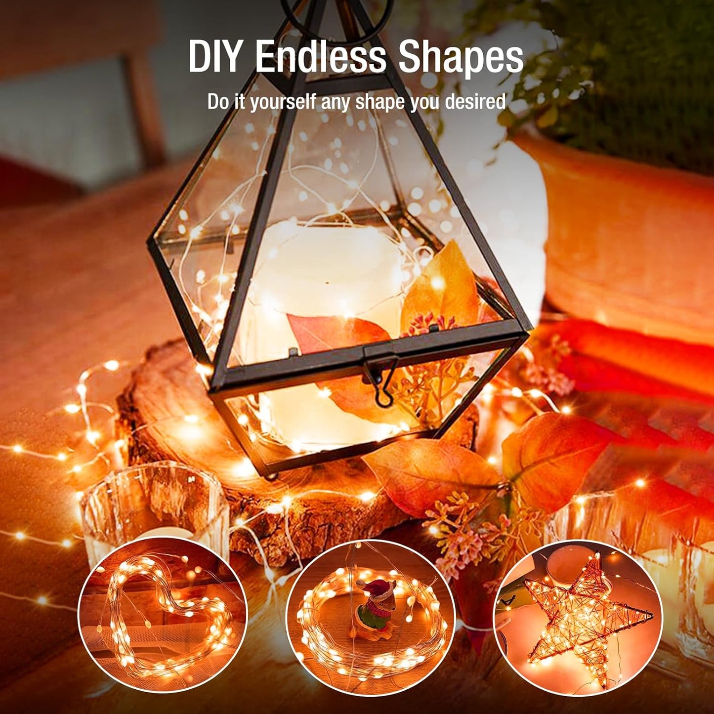 6 Pack Fairy Lights Battery Operated - 7ft 20 Led Twinkle Lights 3 Modes, Bulk Mini String Lights Waterproof for Mason Jars Vases DIY Party Wedding Decoration Christmas -Orange