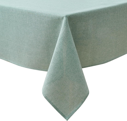 NLMUVW Sage Green Linen Tablecloth Rectangle, Rustic Textured Table Cloth Water Resistant Farmhouse Table Cover for Kitchen Dining Party Coffee, 54x108 Inch