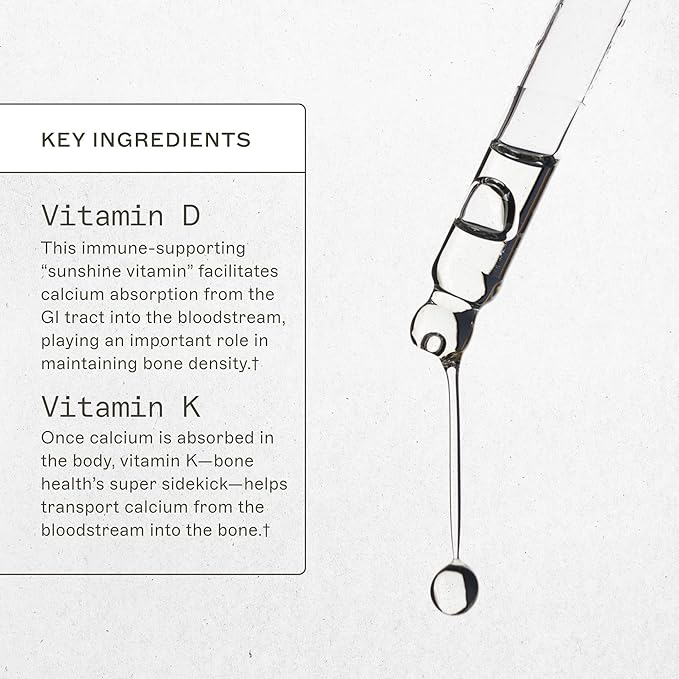 Amy Myers MD Vitamin D3/K2 Liquid - Supports Bone Health, Immune Function & Hormone Balance - High Absorption - Non-Dairy, Gluten-Free - 1 fl oz (30 Servings)