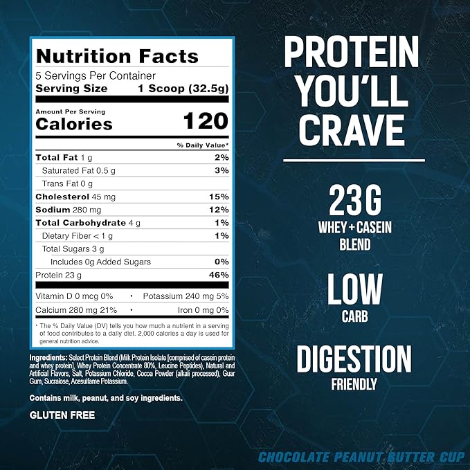 PEScience Select Protein Powder, Whey and Casein Blend, Clean Protein Powder for Women and Men, Low Calorie, Low Carb, Keto Friendly, Gluten Free, Chocolate Peanut Butter Cup, 5 Servings