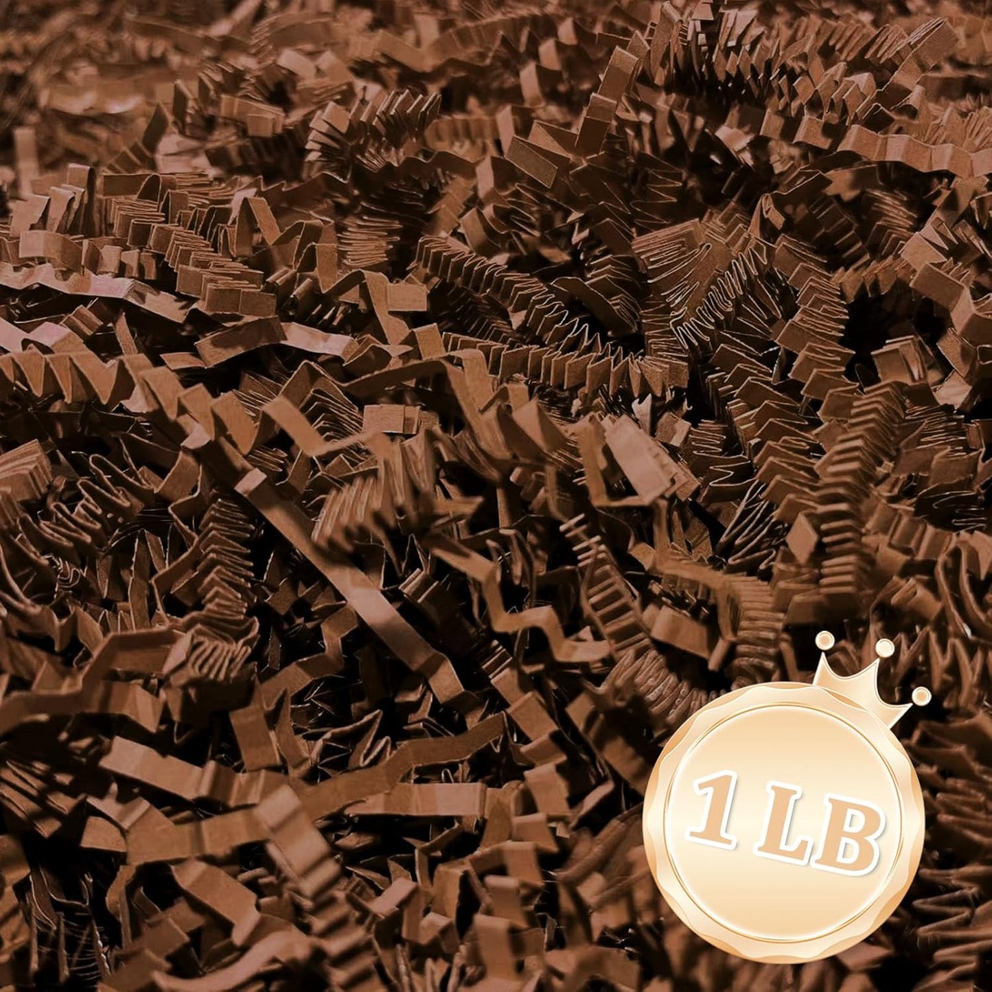 Zankubom 1 LB Brown Crinkle Cut Paper Shred Filler Great for Gift Wrapping, Brown Basket Fillers, Birthday, Gift Wrapping, Anniversary, Halloween Thanksgiving Christmas Party Decor Filling Supplies