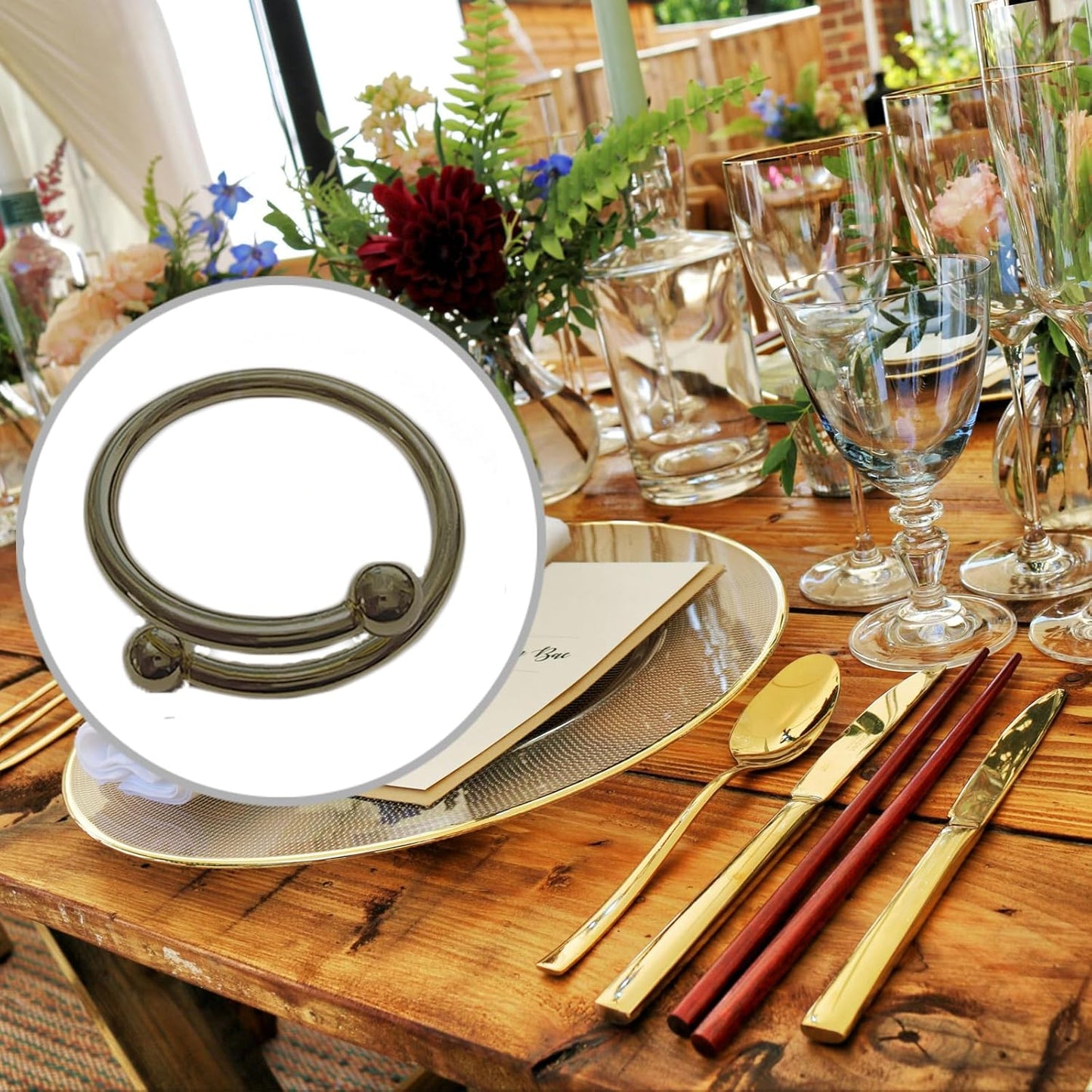 8 Pcs Black Napkin Rings - Round Napkin Ring,Stainless Steel Napkin Rings,Metal Napkin Ring for Table Settings Wedding Christmas Party Dinner Table(Spring Type)