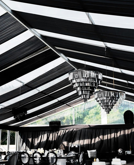 6 Panels Black Ceiling Drapes for Wedding 5ftx30ft Chiffon Fabric Arch Draping Curtains Sheer Drapery for Party Ceremony Birthday Baby Shower Reception Stage Swag Ceiling Decorations