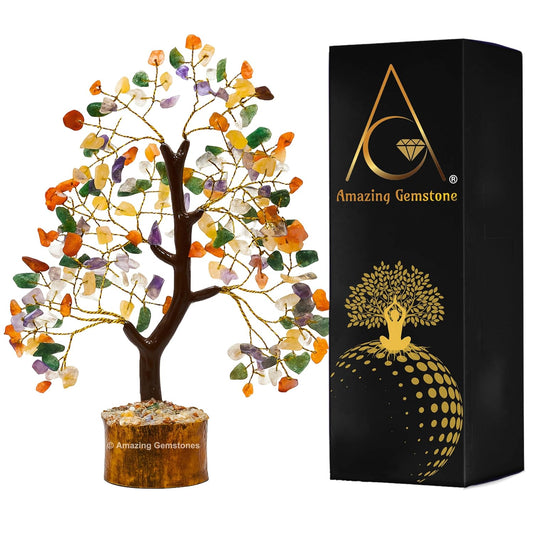 Amazing Gemstone Crystals and Healing Stones Birthday Gifts for Women - Multi Chakra Crystal Tree of Life Home Decor Stocking Stuffers, Bookshelf, Room, Meditation Gift Mom, Unique Birthday Gifts