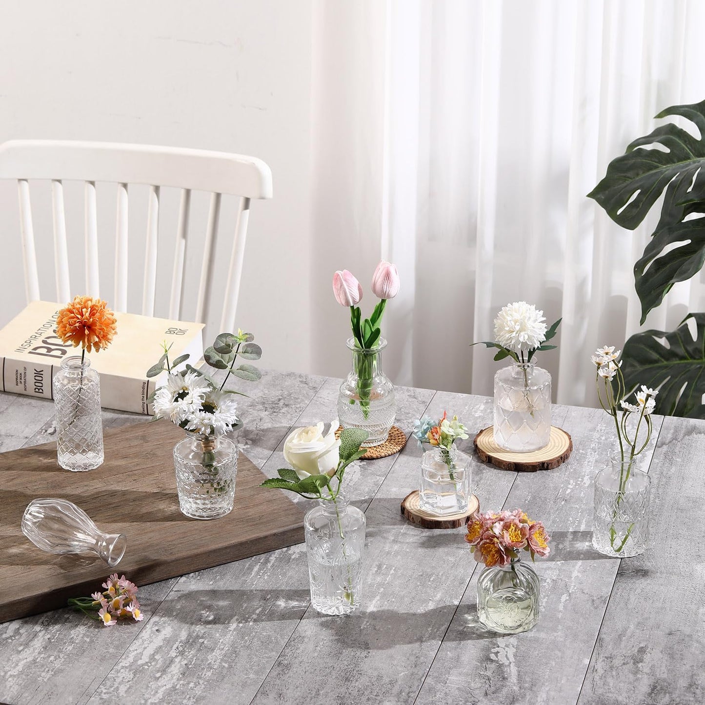 Bud Vases Set of 40, Small Glass Vases for Centerpieces, Small Flower Vases for Centerpieces, Vintage Mini Vase, Clear Bud Vase for Wedding Table Decor