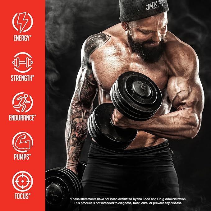 JNX SPORTS The Curse! Pre Workout Powder for Men & Women, Caffeine, Beta-Alanine, Creatine, L-Citrulline, 30 Servings, Watermelon Flavor – Boost Energy, Strength & Focus