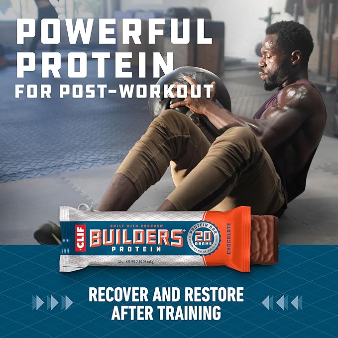 CLIF BUILDERS Protein Bars - Variety Pack - 20g Plant Based Protein - Gluten Free - Non-GMO - Low Glycemic - No Artificial Sweeteners - 2.4 oz. (12 Count)