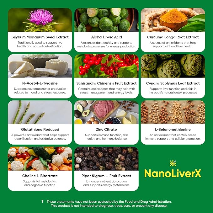 NanoLiverX - Nanoliposomal Silymarin Revitalized Liver Health Liquid Drops - Support Liver Cleanse Detox & Repair - Liver Supplement with Milk Thistle Silymarin Extract, Artichoke and More