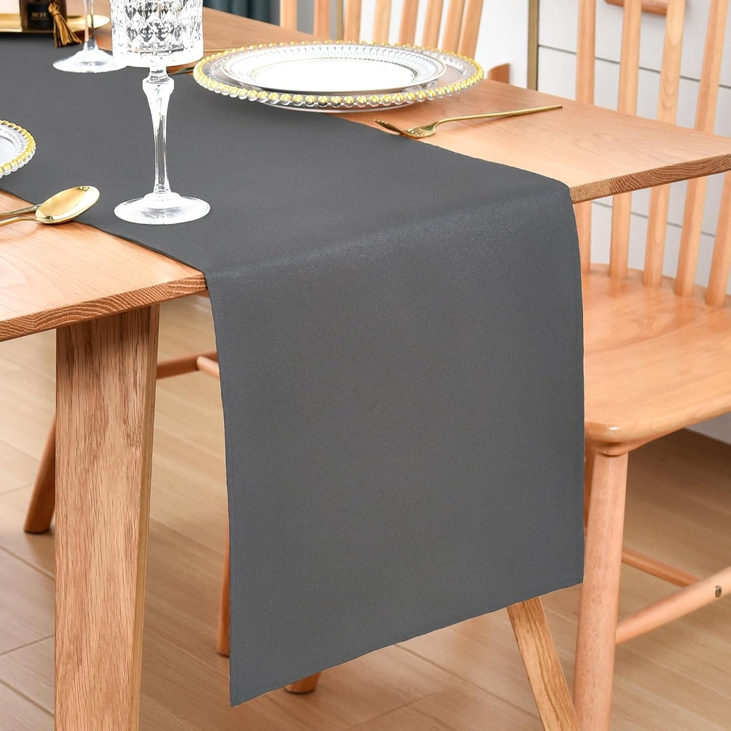 Farmhouse Grey Table Runner Dining Table Runners 72 Inches Long Coffee Table Runner for Dresser Living Room Bedroom Holiday Party Banquet 12X72 Inch