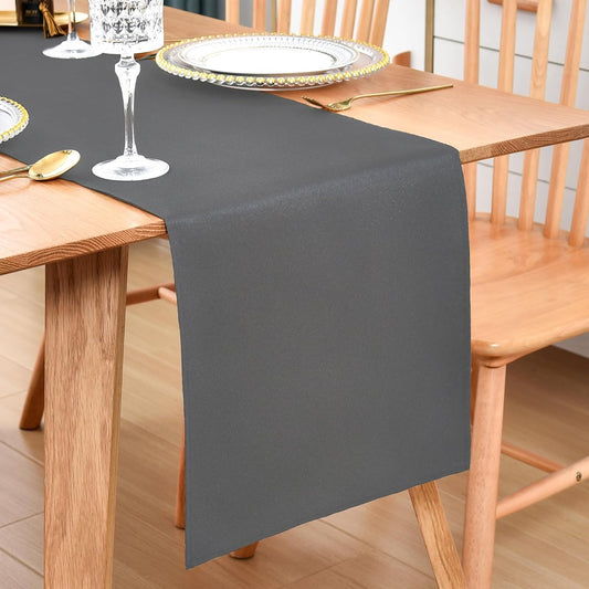 Farmhouse Grey Table Runner Dining Table Runners 90 Inches Long Coffee Table Runner for Dresser Living Room Bedroom Holiday Party Banquet 12X90 Inch