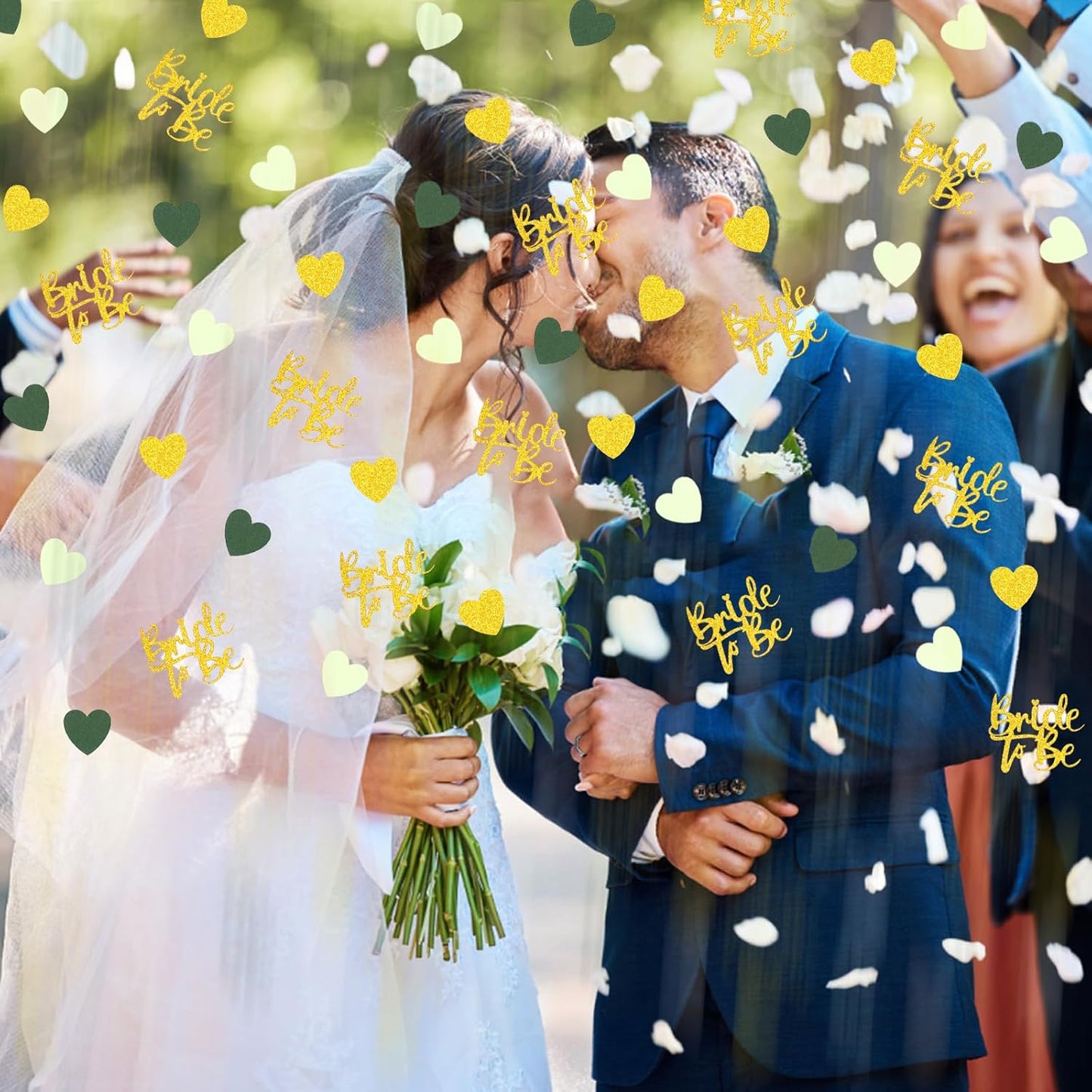 200PC Sage Green Bachelorette Party Decorations Bridal Shower Confetti for Tables Heart and Sage Bride to Be Table Scatters for Engagement Wedding Decor Party Supplies