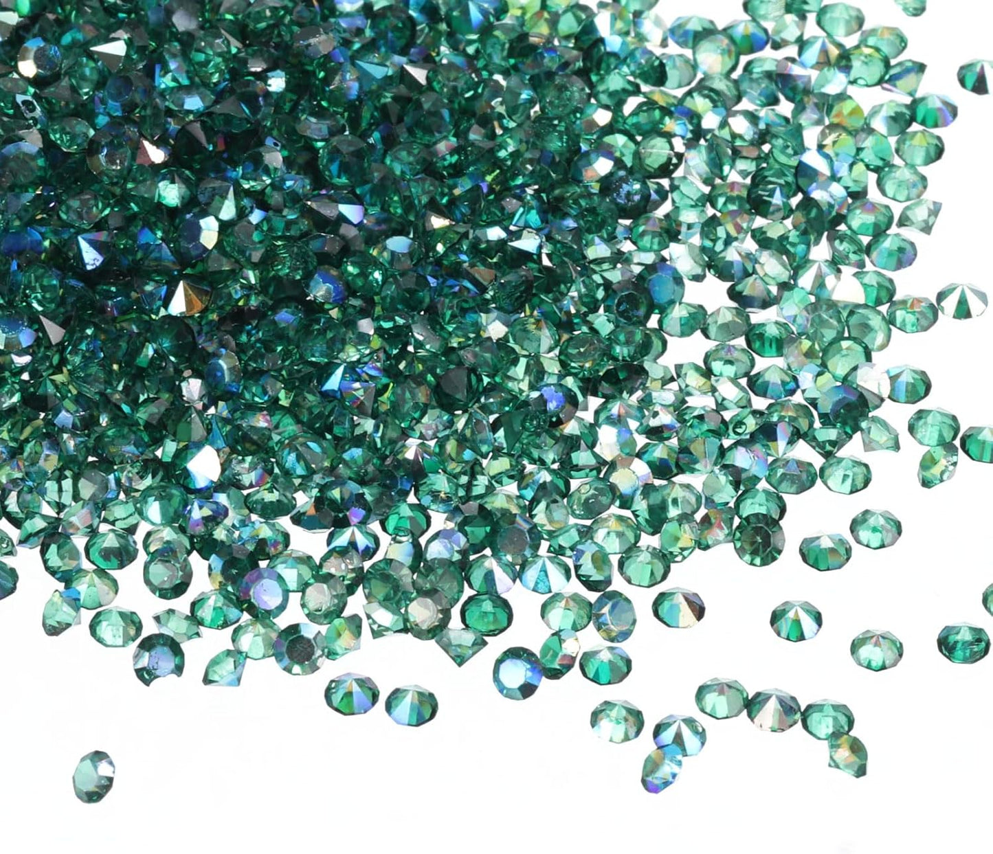 PATIKIL 14000Pcs Wedding Table Scatter Confetti Crystals 3mm Acrylic Diamonds Vase Fillers Gems for Table Centerpiece Decorations Bridal Shower Party, Dark Green AB