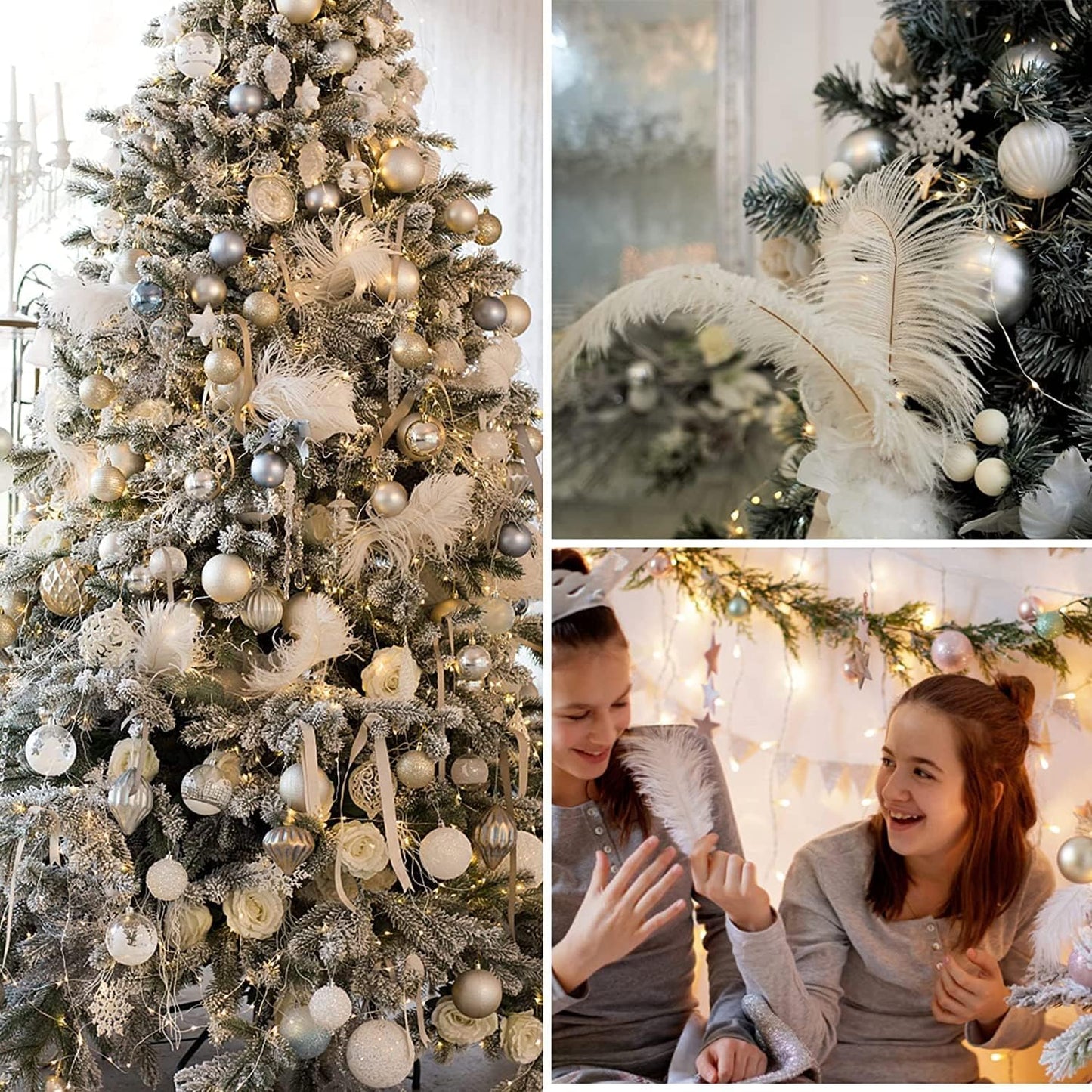 NEWONG 30pcs Blue-Purple Ostrich Feathers Natural Bulk 9-12inch(23-30cm) Vase Craft Wedding Home Party Centerpieces Christmas Day Decoration