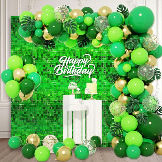 24PCS Green Shimmer Wall Backdrop, Laser Square Sequin Photo Backdrops Panel, Glitter Wall Background for Birthdays, Weddings, Christmas, Engagements, Disco Bachelorette Party Decoration (4FTx6FT)