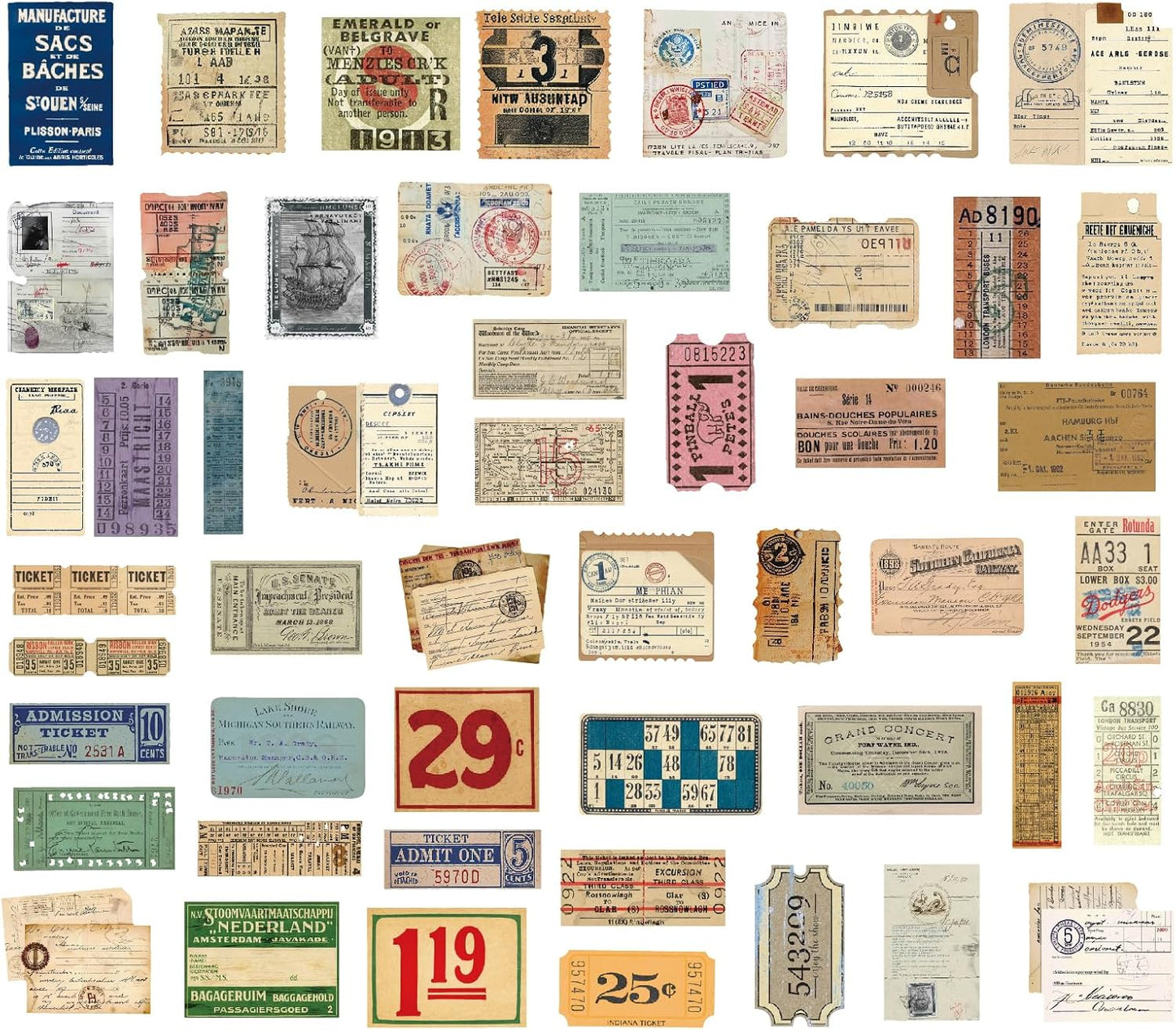 100 Pcs Drifting letterhead Set Vintage Postage Sticker Pack, Aesthetic Decorative Paper Floral Stickers for Scrapbooking DIY Art Crafts Bullet Journal Stickers Junk Journal Supplies