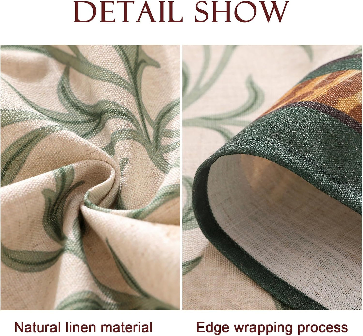 patdrea Designer French Linen Table Cloth for Rectangle Table,Vintage Fall Decorative Tablecloth,Floral Decoration Cover for Kitchen Dining Christmas,Tea Party,Thanksgiving,55"x79"-Littledaisy