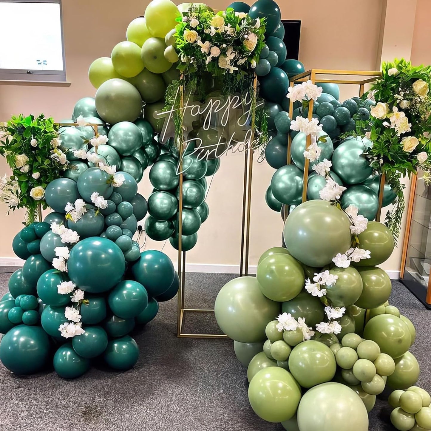 Blue and Green Balloons, 50Pcs 12 Inches Dark Green Navy Blue Metallic Dinosaur Birthday Balloons for Boys Dinosaur Birthday Party Hunting Baby Shower Wedding Graduation Decorations