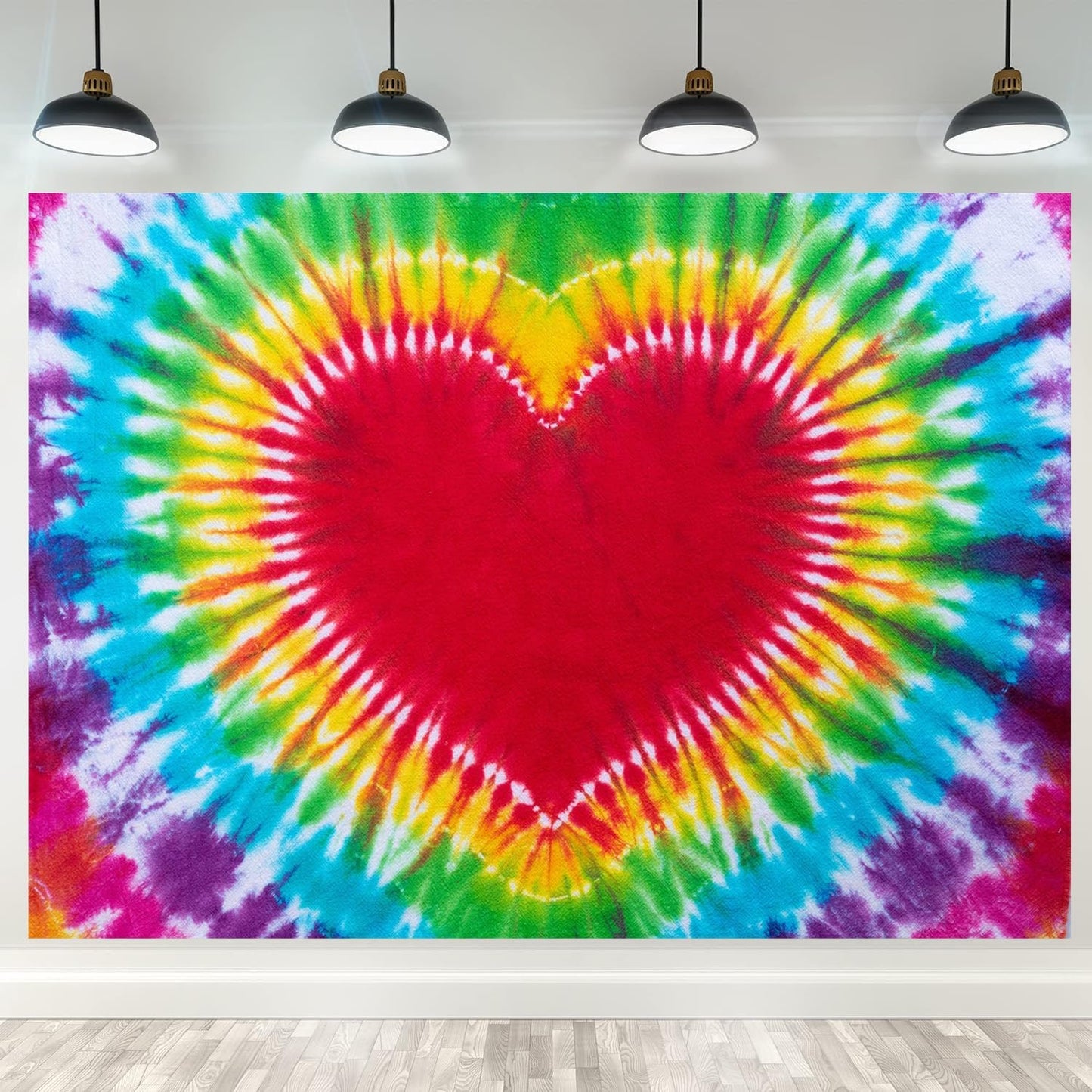 Hippie Backdrop 12x10ft 60s 70s Backgrounds Tie Dye Theme Party Decorations Hippie Supplies Photo Booth Props