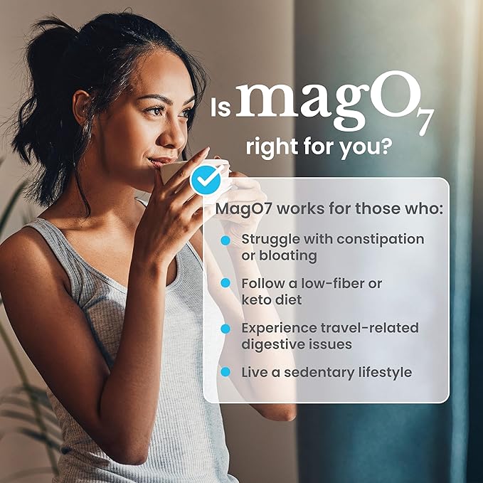nbpure MagO7 - Natural Colon Cleanse & Detox - Occasional Constipation Relief, Stool Softening, & Bloating Support for Men & Women - Ozonated Magnesium Oxide, 180 Capsules