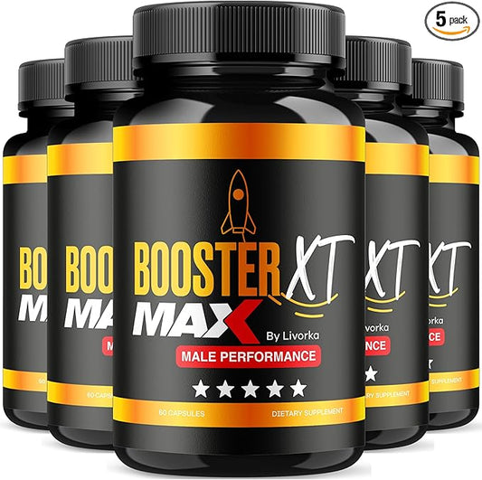 (5 Pack) Booster XT For Men, MAX Strength Men's Supplement, Booster XT, Booster XT for Men Reviews, BoosterXT, Booster XT Reviews, Buster XT, Booster X T Capsules Pro Supplement Pastilla, 300 Capsules