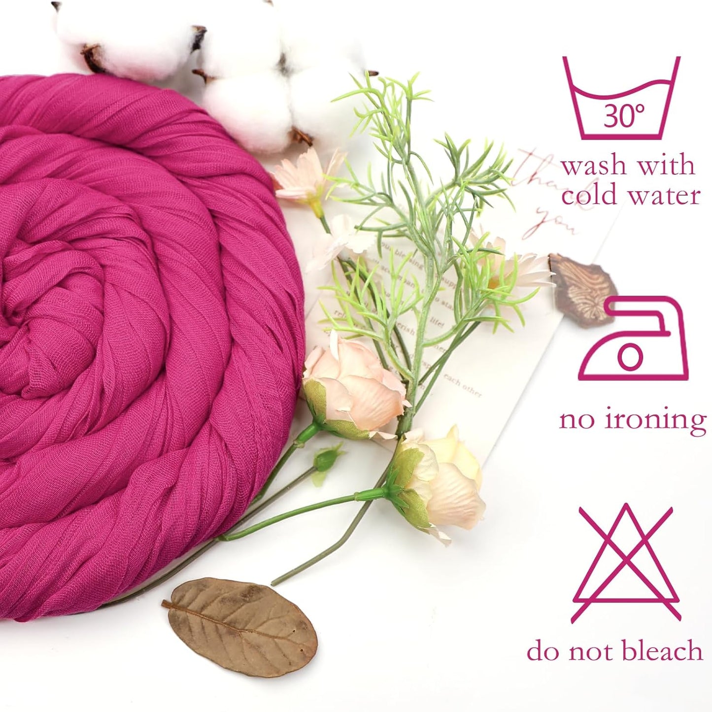 6 Pack Hot Pink Cheesecloth Table Runner 10ft Boho Gauze Fabric Cheese Cloth Table Runner 35 x 120 Inch Rustic Sheer Runner for Romantic Wedding Decor Baby Shower Party Table Centerpiece Decoration