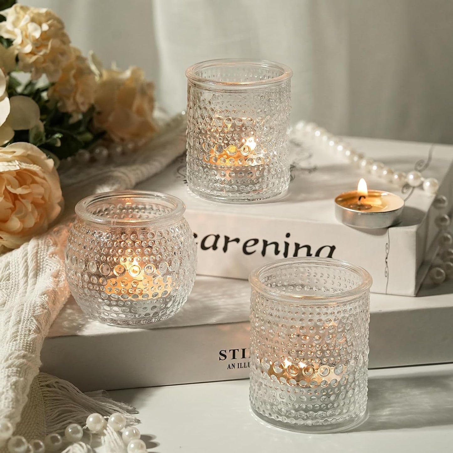 36pcs Votive Candle Holders, Clear Tea Light Candle Holder Glass for Diwali, 2x2.5inchs Candle Holders for Wedding, Table Centerpiece, Birthday and Holiday Decorations