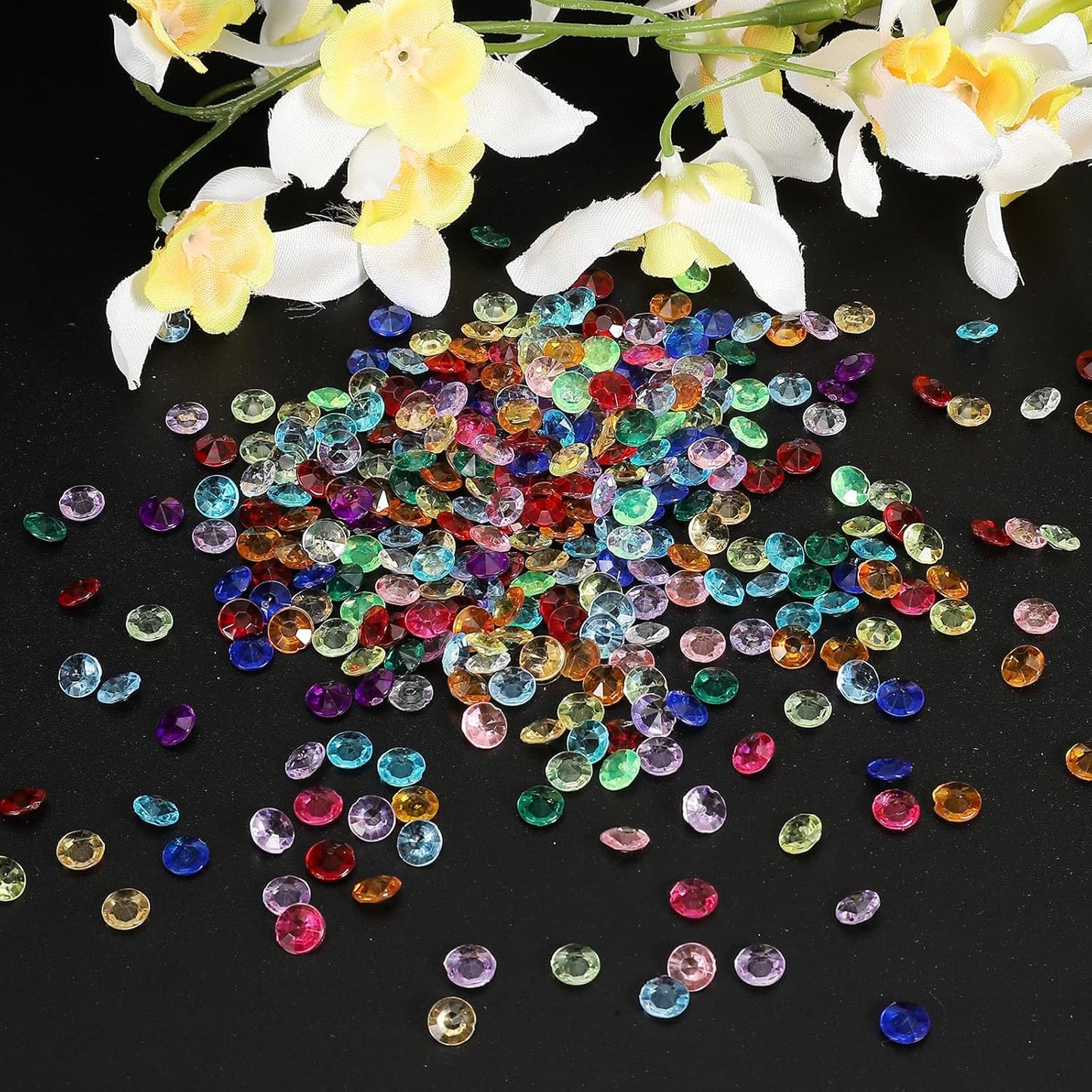 PATIKIL 4000 Pcs Wedding Table Scatter Confetti Crystals 6mm Acrylic Diamonds Vase Fillers Gems for Table Centerpiece Decorations Party Vase Beads, Rose Red