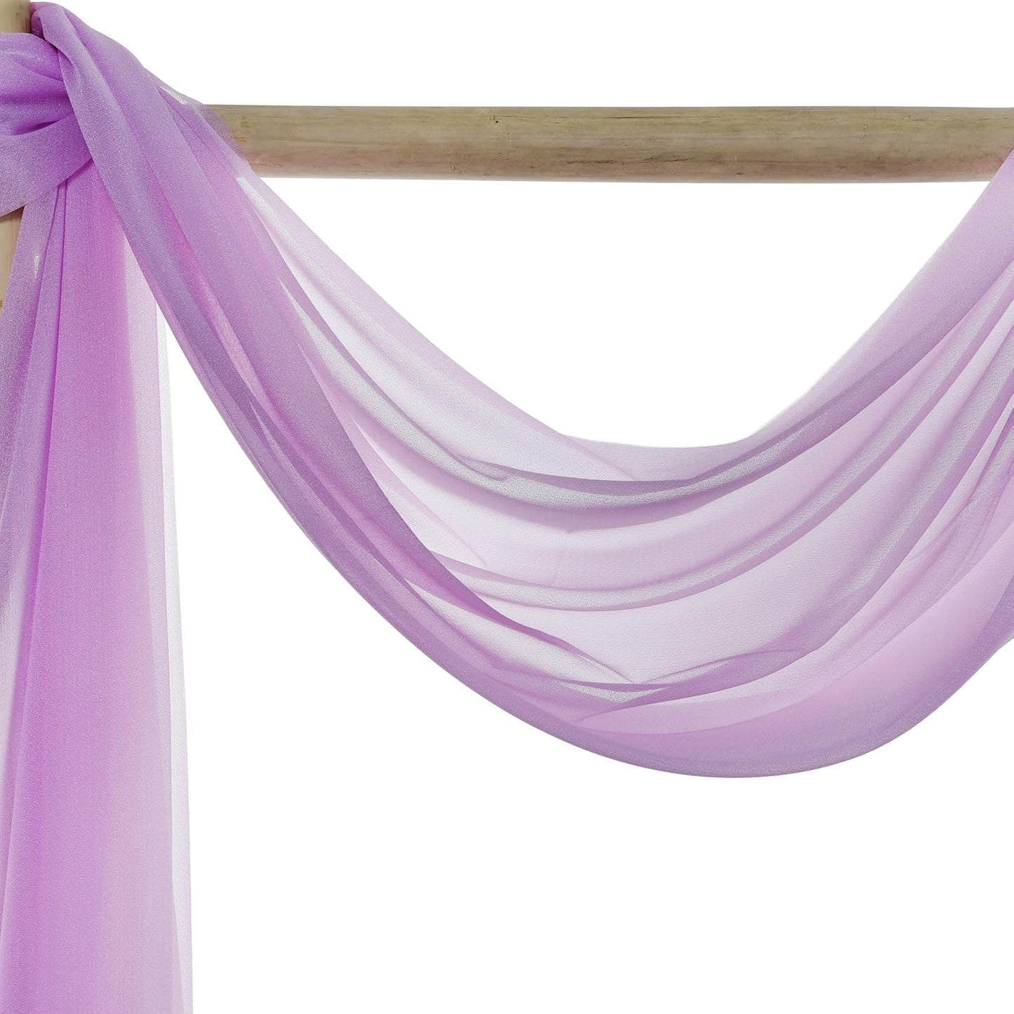 VDS Pack of 2 Panel (30 Inch X 50 Feet) Wedding Arch Draping Fabric Sheer Chiffon Fabric Drapery for Wedding Ceremony Reception Swag Backdrop Canopy Chuppah ARBO Altars Decoration (Orchid)
